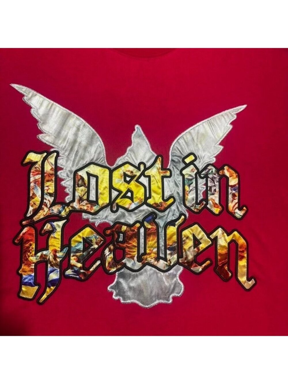 Forever 21 Graphic T-Shirt Mens XXL Red Lost in Heaven Paradise Dove Streetwear - Picture 2 of 8
